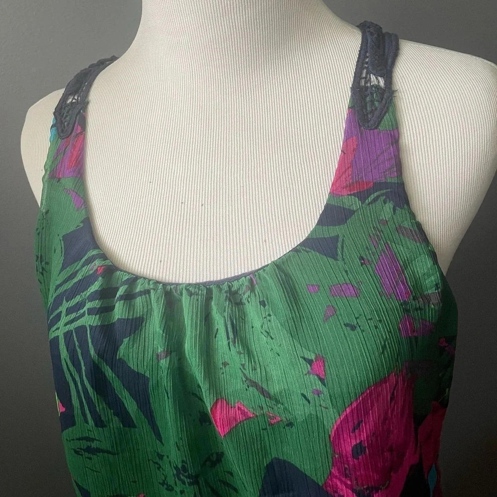 Floral Pattern Spaghetti Strap Top - Picture 2 of 5